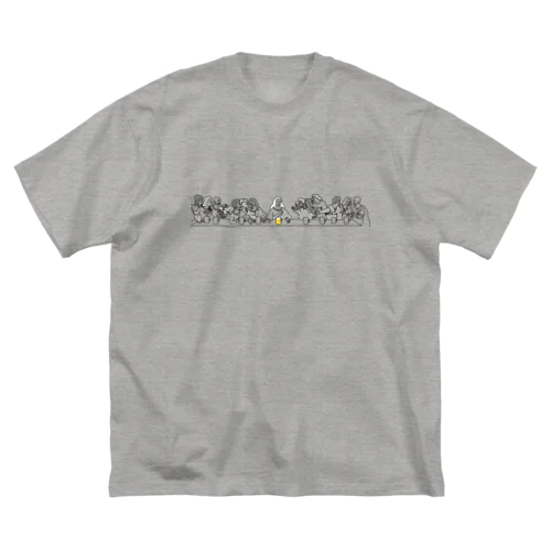 名画 × BEER（最後の晩餐）黒線画 *文字なしver. ビッグシルエットTシャツ