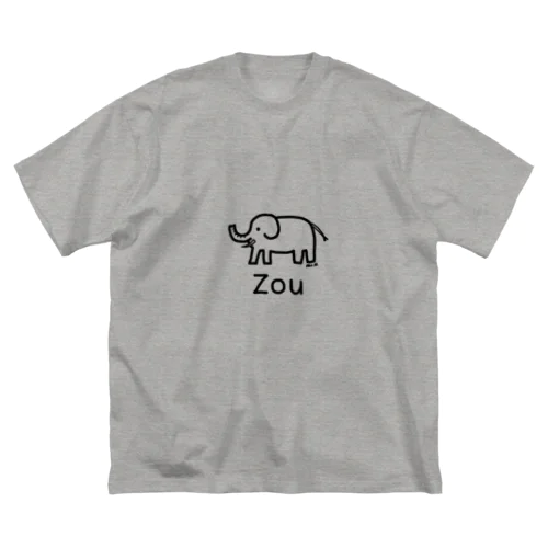Zou (ゾウ) 黒デザイン ビッグシルエットTシャツ