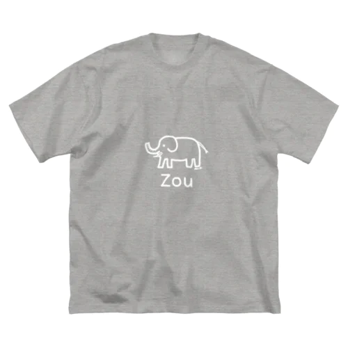 Zou (ゾウ) 白デザイン Big T-Shirt