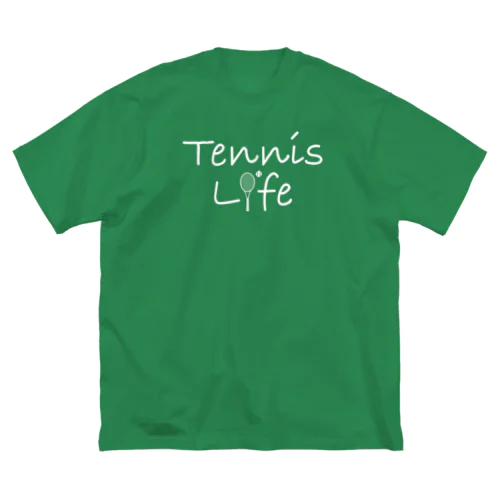 テニス・TENNIS・ライフ・筆記白文字・アイテム・デザイン・ラケット・ガット・イラスト・スポーツ・Tシャツ・サーブ・男子・女子・かっこいい・かわいい・選手・画像・ボール・王子・応援 Big T-Shirt