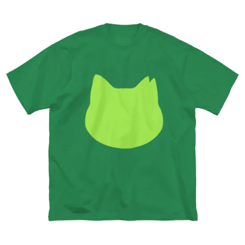 さくら猫シルエット/ライムグリーン ビッグシルエットTシャツ