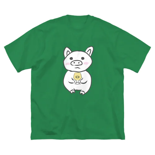 乾杯待ちのぶた　カラーver. ビッグシルエットTシャツ