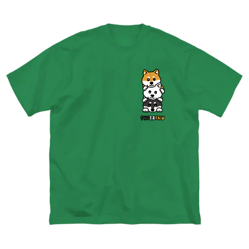 柴犬のトーテムポール ビッグシルエットTシャツ