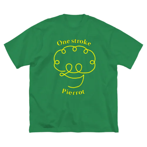 One stroke Pierrot (黄線) ビッグシルエットTシャツ