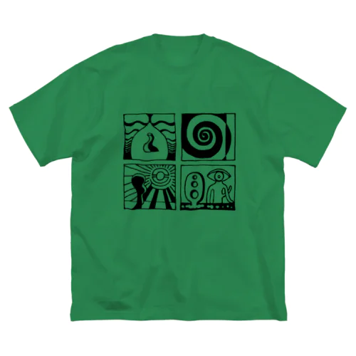 太陽の眼 文字絵(黒/前面) Big T-Shirt