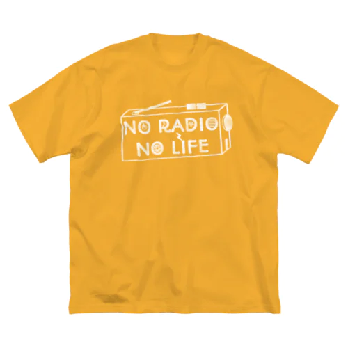 NO RADIO NO LIFE(ホワイト) ビッグシルエットTシャツ