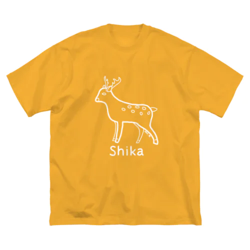 Shika (シカ) 白デザイン ビッグシルエットTシャツ