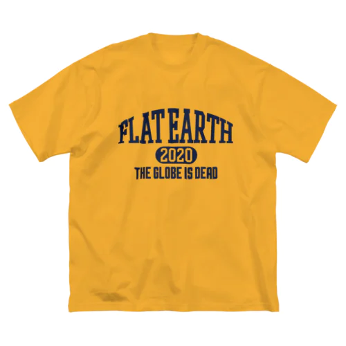 カレッジ風(ネイビー)　フラットアース FLATEARTH Big T-Shirt