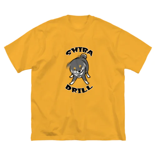 柴ドリル（黒柴） ビッグシルエットTシャツ