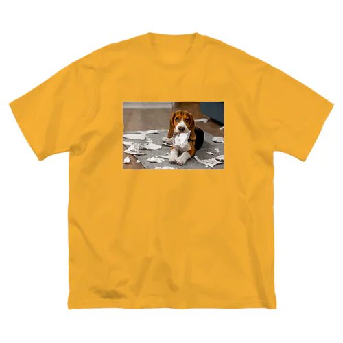 【母作成】可愛い犬のイラストグッズ ビッグシルエットTシャツ