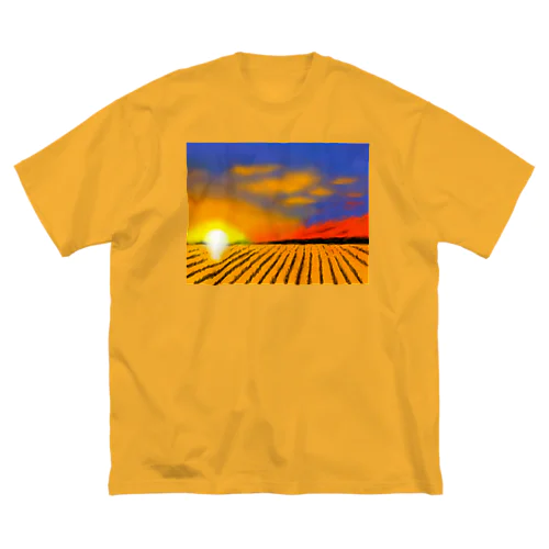 田んぼと夕焼け Big T-Shirt