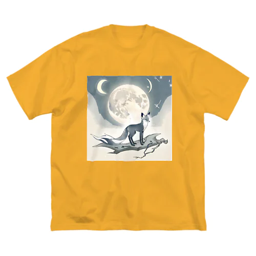 月と黒狐　その三 ビッグシルエットTシャツ