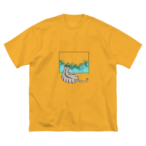 殿と梅雨／猫 ビッグシルエットTシャツ