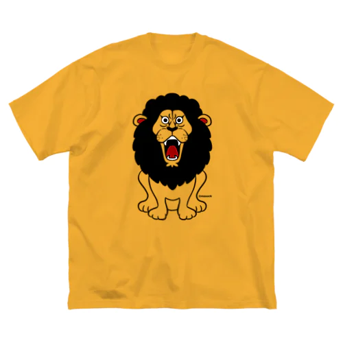 吠えるライオン（モノクロ） Big T-Shirt
