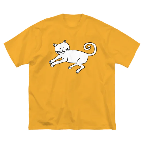 あしが伸びるネコ【カナ】 ビッグシルエットTシャツ