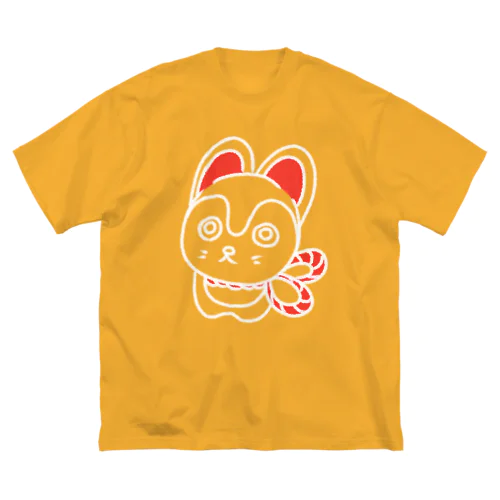 福犬ちゃん　白 ビッグシルエットTシャツ