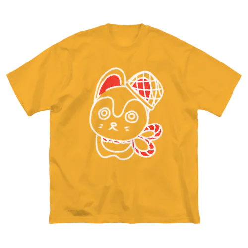 福犬ちゃん　タケかご　白 ビッグシルエットTシャツ