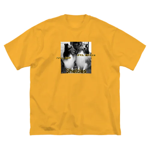 Shelties-顔デカ誹謗 J ver. ビッグシルエットTシャツ