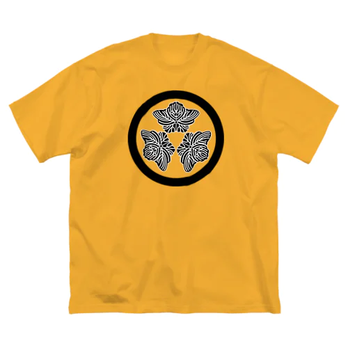 動物家紋。H.T.（三つ蔦スズメ）黒 Big T-Shirt