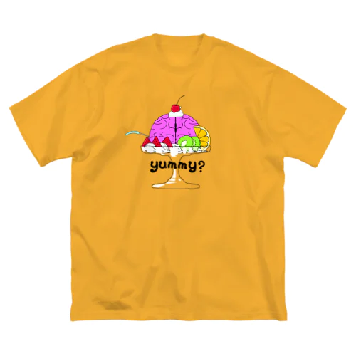 脳みそデザート ピンク ビッグシルエットTシャツ