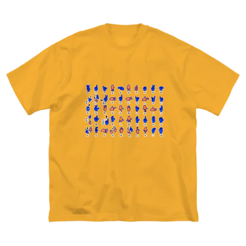 手話指文字五十音 ビッグシルエットTシャツ