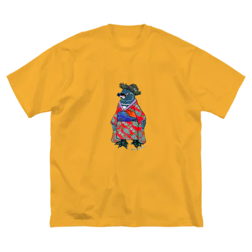 着物ぺんぎん―ガラパゴスと李― ビッグシルエットTシャツ