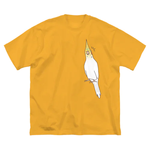 【オカメインコ】ビビりほほ１ ビッグシルエットTシャツ