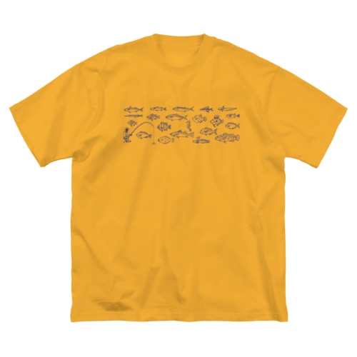 お魚　青LINE Big T-Shirt