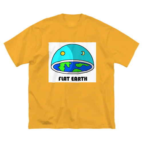 フラットアース　（FLAT　EARTH）白色背景 Big T-Shirt