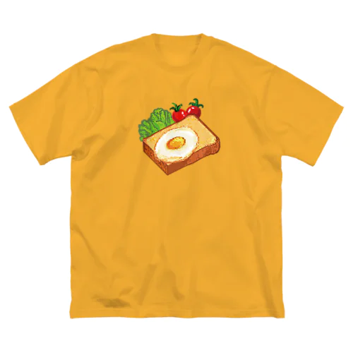 ピクセル・目玉焼きトースト ビッグシルエットTシャツ