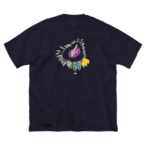 花びらいっぱいのお花。カラーなしろバージョン。 ビッグシルエットTシャツ