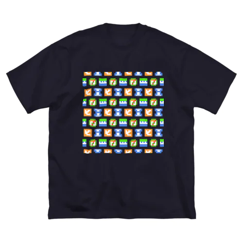 ピクセルパターン　コンビニ ビッグシルエットTシャツ