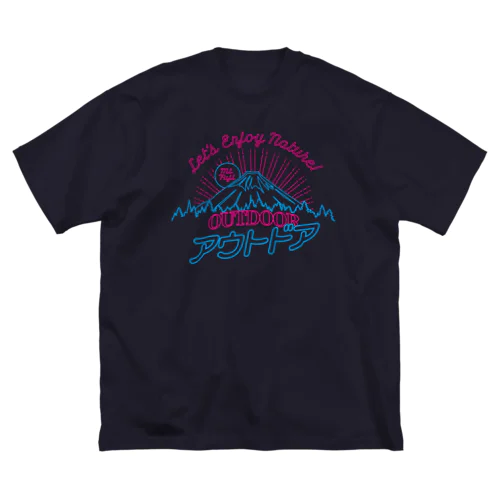 アウトドア（ネオン富士山） ビッグシルエットTシャツ