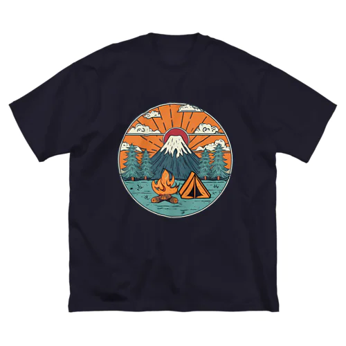 富士山とキャンプ ビッグシルエットTシャツ