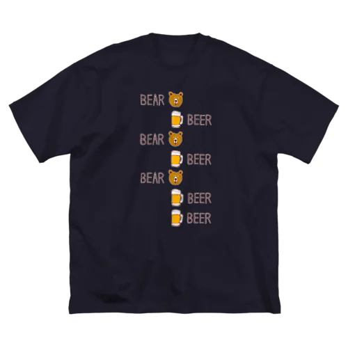 ビールデザインTシャツ「ベアビアベアビアベアビアビア」（Tシャツ・パーカー・グッズ・ETC） ビッグシルエットTシャツ