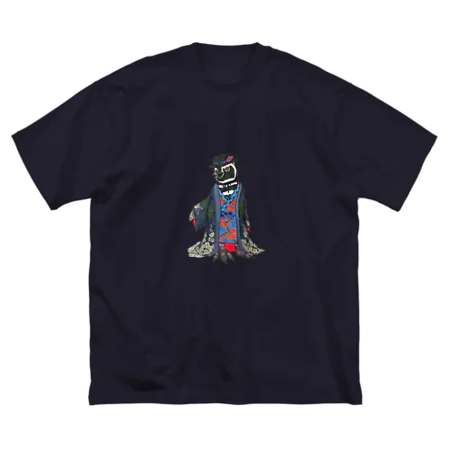 着物ぺんぎん―マゼランペンギンと梅― ビッグシルエットTシャツ