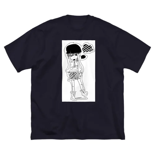 手描きラフ 無気力でゆるいTシャツ Big T-Shirt