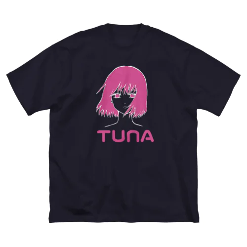 TUNAピンク ビッグシルエットTシャツ