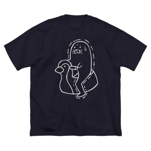 足ザラシ"トイレ"（ホワイト） ビッグシルエットTシャツ