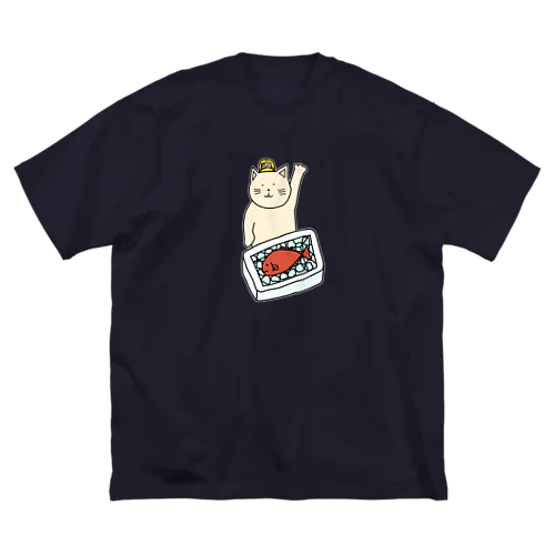 魚市場ねこ ビッグシルエットTシャツ