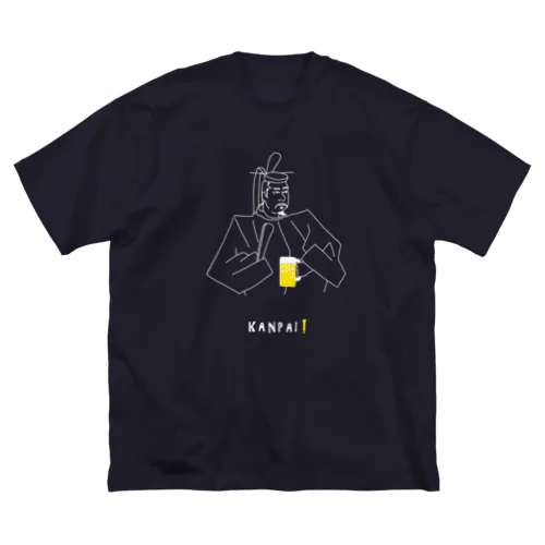 偉人 × BEER（源頼朝）白線画 Big T-Shirt