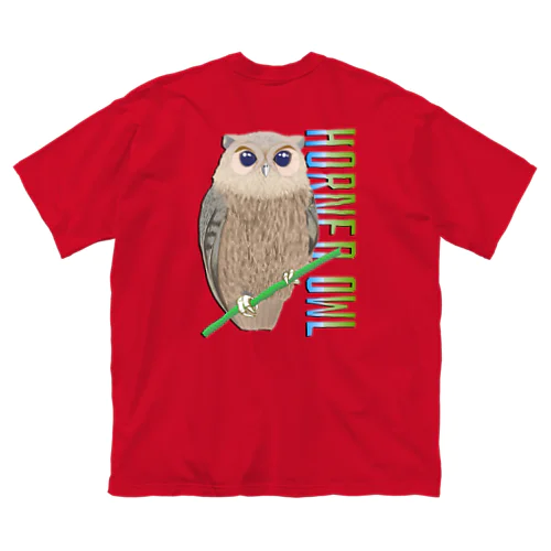 HORNED OWL (ミミズク)　バックプリント ビッグシルエットTシャツ