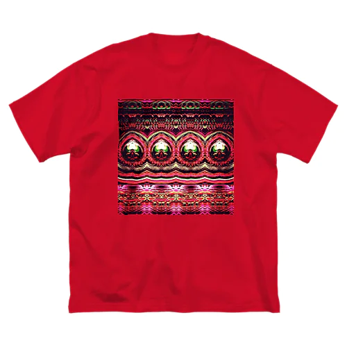 Vintage Psychedelic Red ビッグシルエットTシャツ