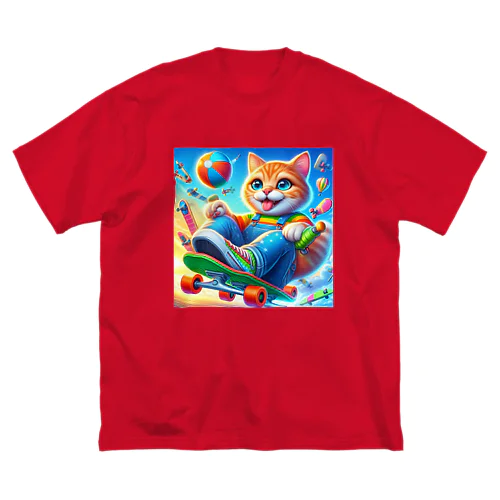 スケボーキャット ビッグシルエットTシャツ