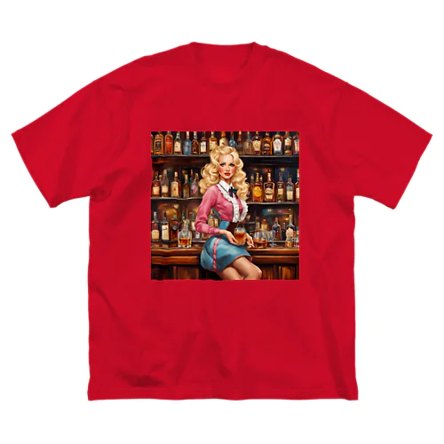 🍸シックなバーと謎の美女💄✨ ビッグシルエットTシャツ