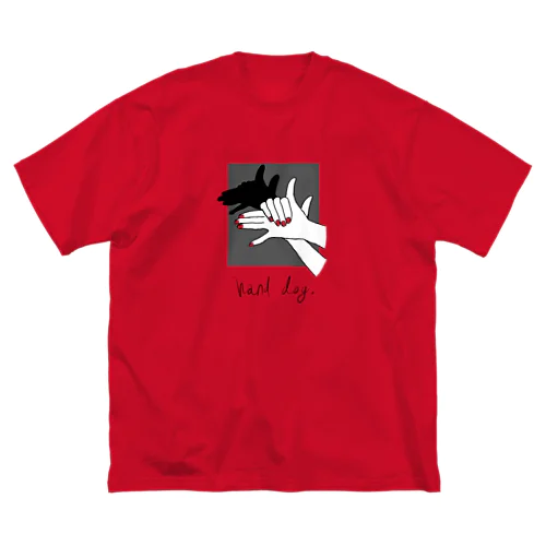 【色変化】Hand Dog(shadow) ビッグシルエットTシャツ