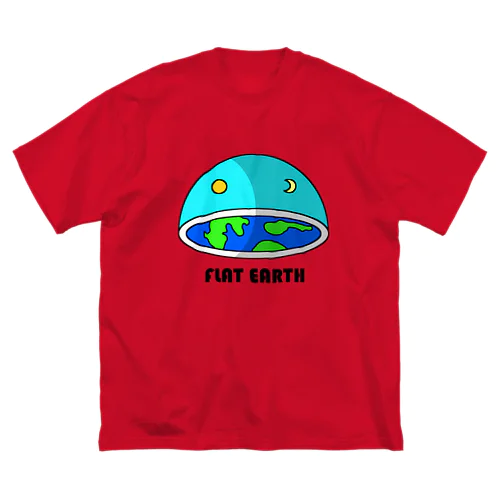 フラットアース　(FLAT　EARTH）透明背景 ビッグシルエットTシャツ