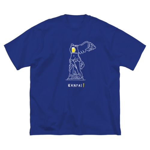彫刻 × BEER（サモトラケのニケ）白線画 Big T-Shirt