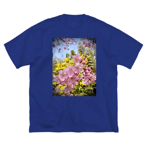 河津桜×ミモザ  ビッグシルエットTシャツ