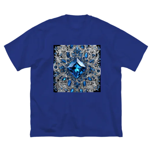 宝石の様に輝くブルークリスタル ビッグシルエットTシャツ